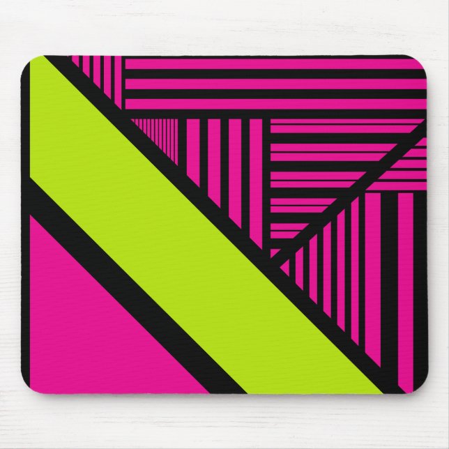 Triangel Rand i Lime Green, Shock rosa and Black Musmatta (Framsidan)