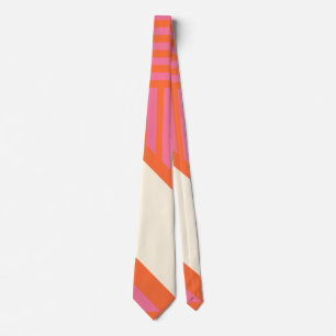 Triangel Rand i Rosa, Orange och grädde Slips