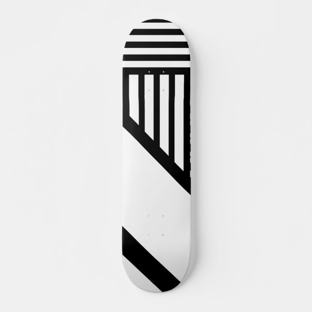 Triangel rand i svartvitt mini skateboard bräda 18,5 cm (Framsida)