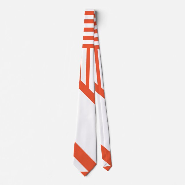 Triangel rand - Orange och vit Slips (Framsida)