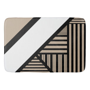 Triangel Rand - Taupe, Black and White Badrumsmatta