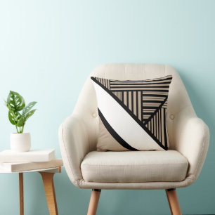 Triangel Rand - Taupe, Black and White Kudde