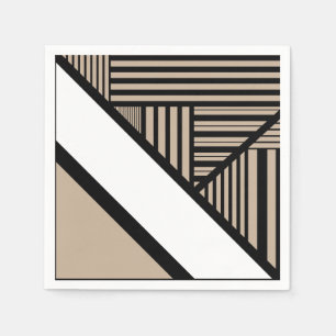 Triangel Rand - Taupe, Black and White Pappersservett
