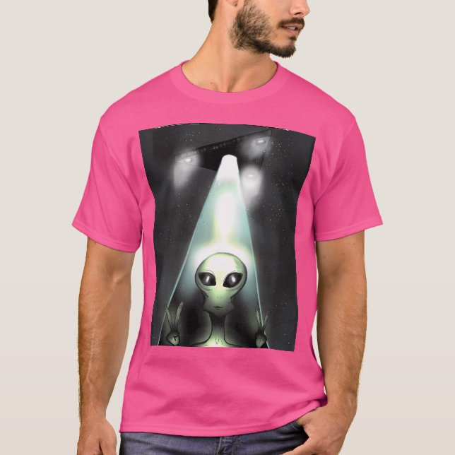 Triangel Ufo Alien Abduction T Shirt (Framsida)