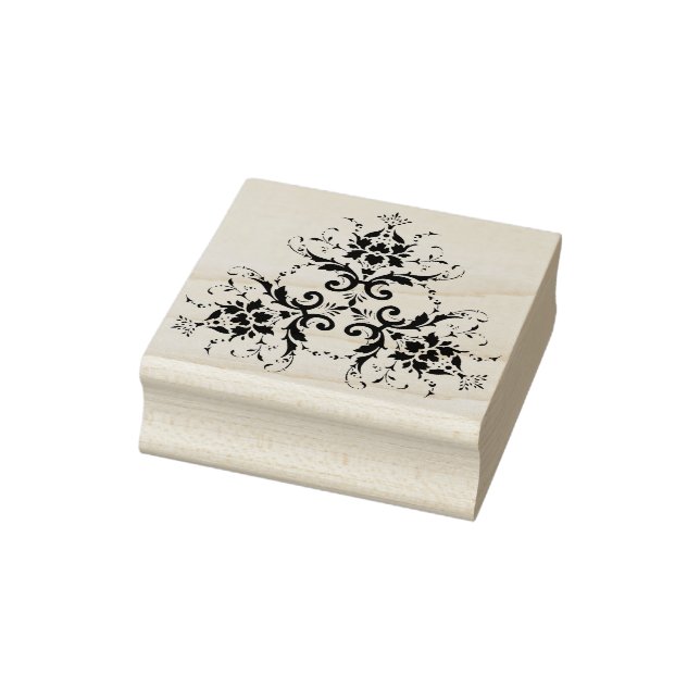 Triangelblomstermotiv silhouette art frimärke stämpel (Stämpel)