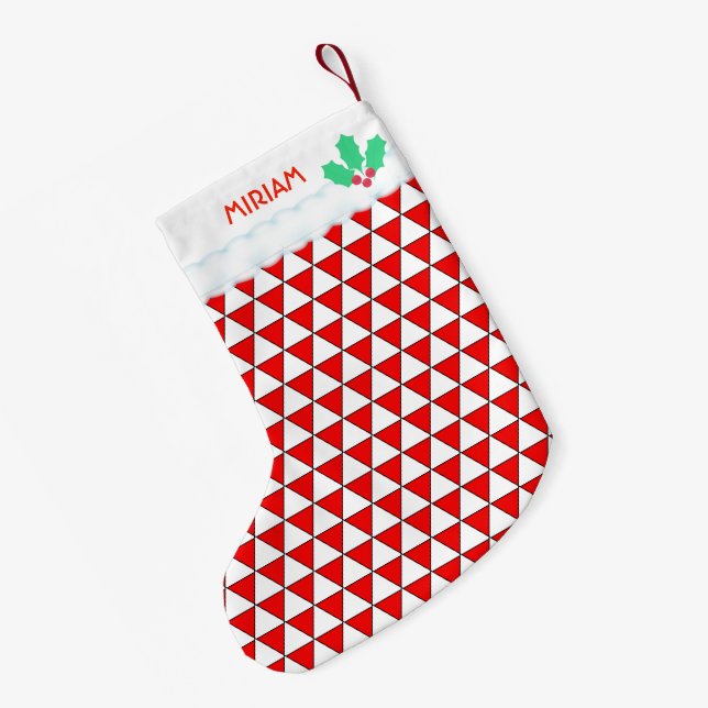 Triangelformsmönster Liten Julstrumpa (Baksidan (Hängande))