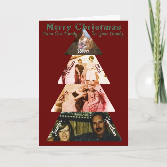 Triangelfoto-Julgran-mappat gratulationskort Kort (Framsida)