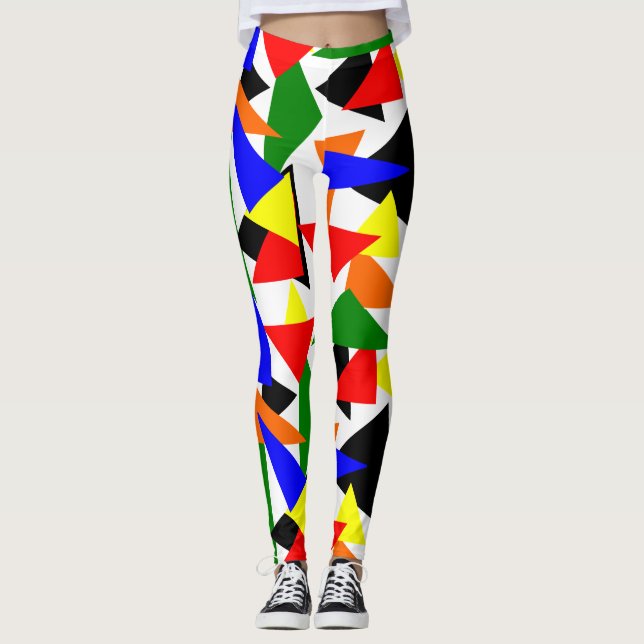 Triangelkollage Leggings (Framsida)