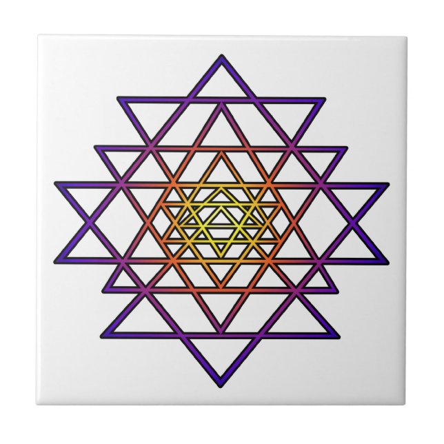 TriangelMandala (den gula lilan) Sri Yantra Kakelplatta (Framsidan)