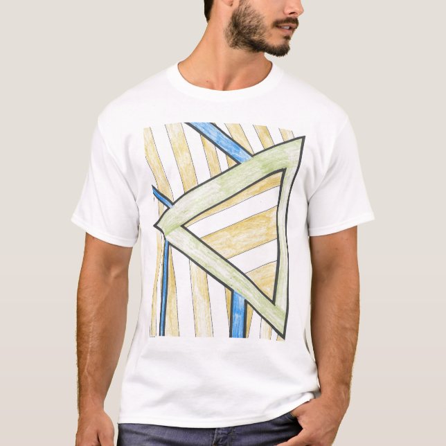 Triangeln Guld blockerar Motif T-Shirt (Framsida)