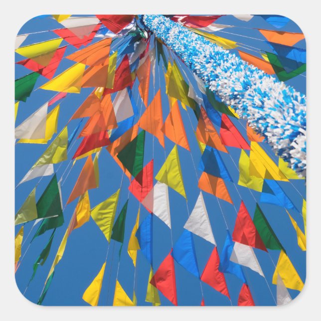 Triangelns Flagga, Dekoration Fyrkantigt Klistermärke (Framsida)