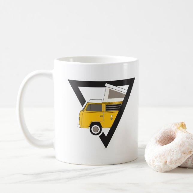 triangelns klassiska gult buss kaffemugg (Med munk)