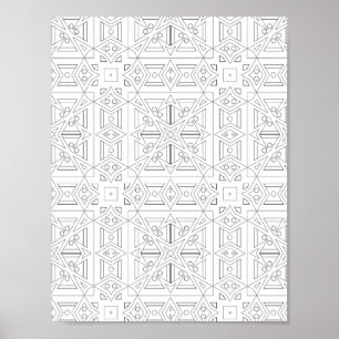 Triangelrutnät Färgläggnings sida Abstrakt Mönster Poster