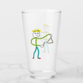 Triangelspelande Stickman Glaskopp