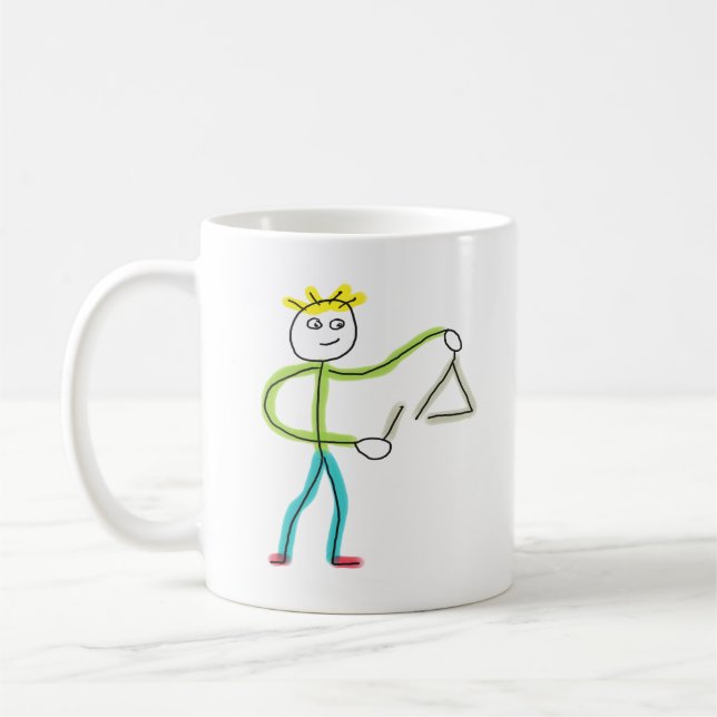Triangelspelande Stickman Kaffemugg (Vänster)
