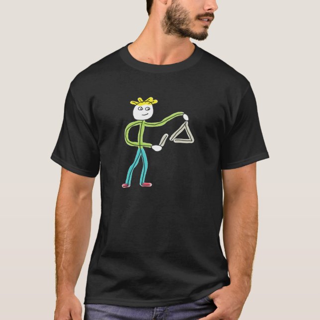 Triangelspelande Stickman T Shirt (Framsida)