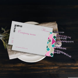 Triangelturkos fuchsia grått QR-Affärskort Visitkort