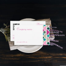 Triangelturkos fuchsia QR-Affärskort