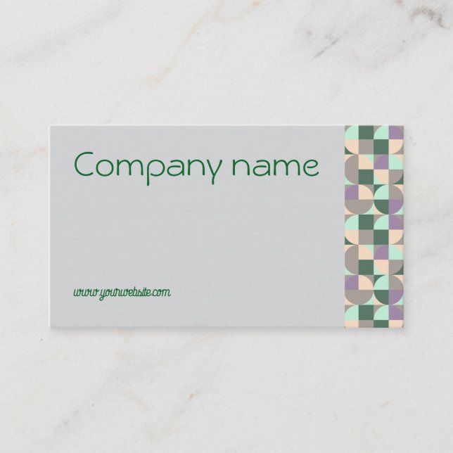 Triangelturkos grönt grått QR Affärskort Visitkort (Framsida)