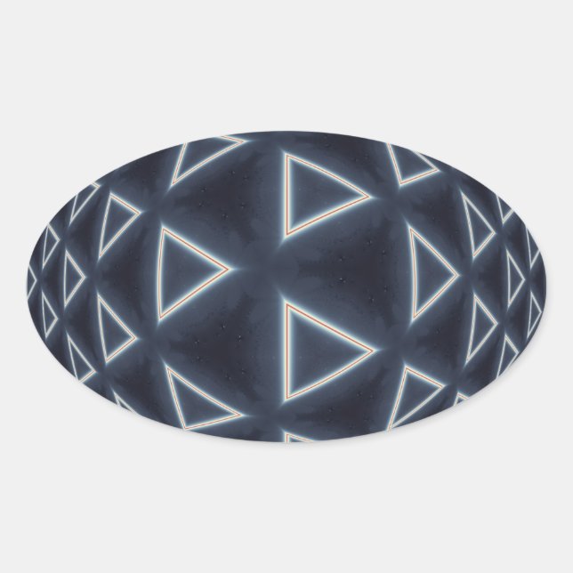 Triangelvärlden Ovalt Klistermärke (Framsida)