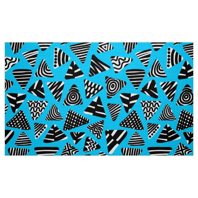Trianglar 240121 - Svartvit på Himlar Blue Tyg (Fat Quarter)