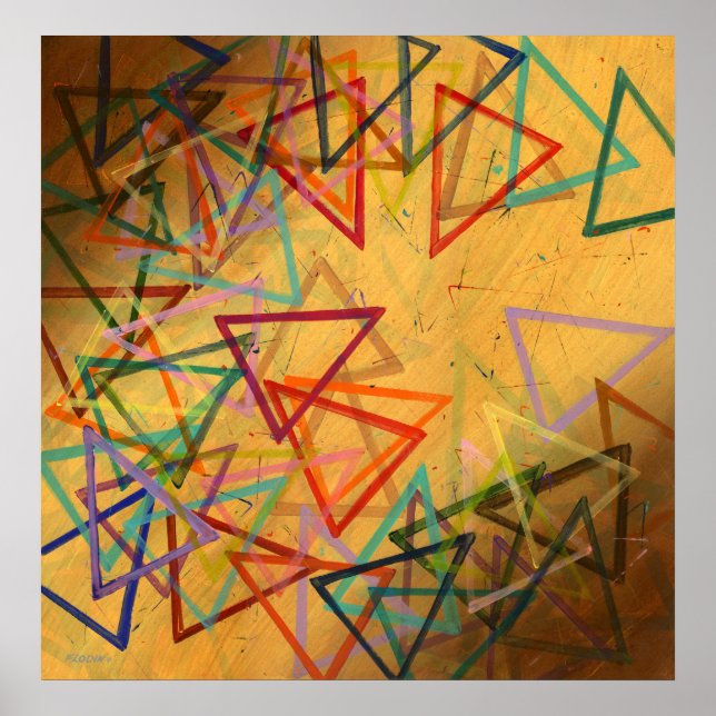 Trianglar, Abstrakt, geometri - Poster (Framsidan)