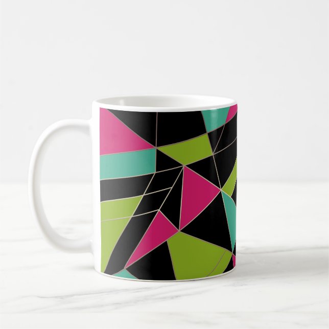 Trianglar abstrakt tryck geometrisk geometri mode kaffemugg (Vänster)