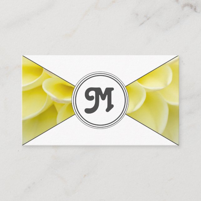 Trianglar av monogram gult blommar florist elegant visitkort (Framsida)