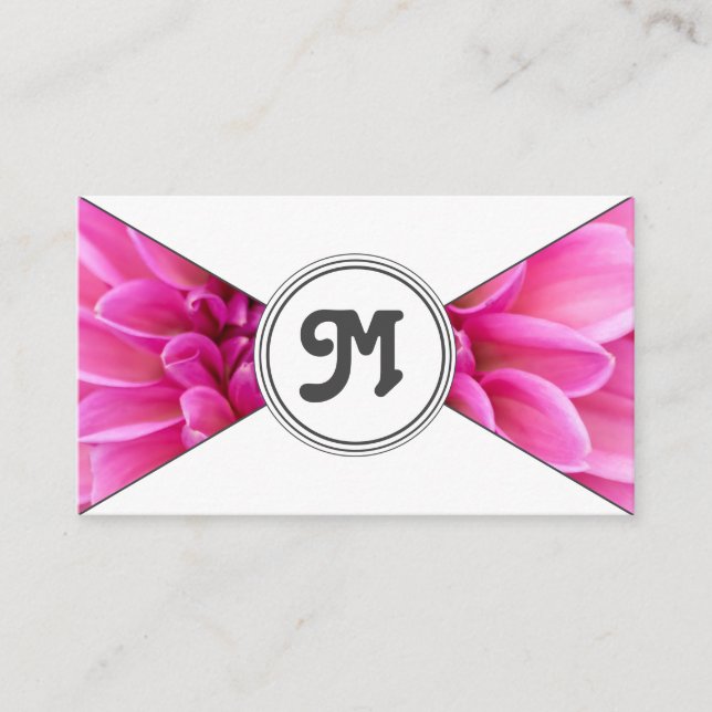 Trianglar av Monogram rosa Blorist elegant Visitkort (Framsida)