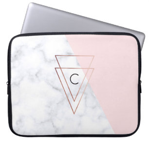 Trianglar av vitmarmor från elegant guld laptop fodral