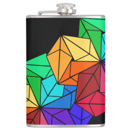 Trianglar för 3D Bright Rainbow Cube på svart Fickplunta