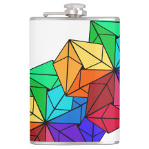 Trianglar för 3D Bright Rainbow Cube på vitt