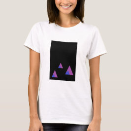 trianglar för Abstraktens lila på svart T Shirt
