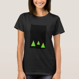 trianglar för grönt av Abstrakt på svart T Shirt