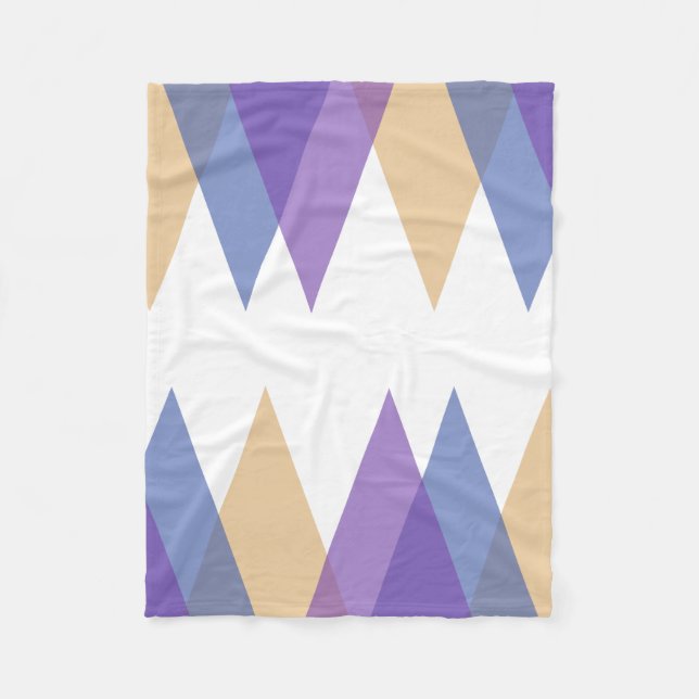 Trianglar för lila, blått och gult fleecefilt (Framsidan)