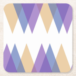 Trianglar för lila, blått och gult underlägg papper kvadrat