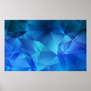 Trianglar för ljusa BLUE-övertoningar. KREATIV i Poster