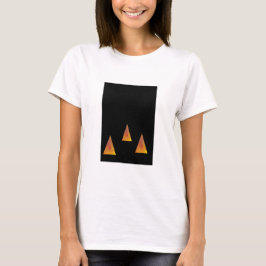 trianglar för orange av Abstrakt på svart T Shirt
