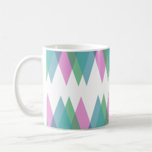 Trianglar för rosa och grönt kaffemugg