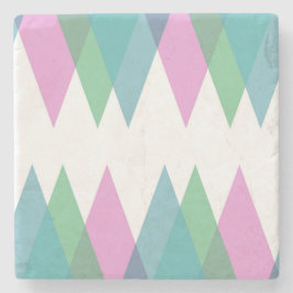 Trianglar för rosa och grönt stenunderlägg