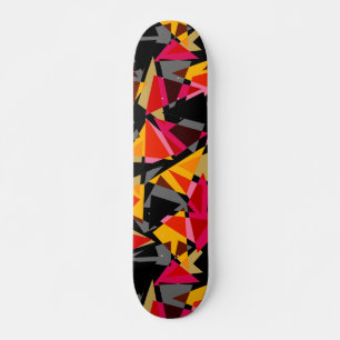 Trianglar, geometriska former, Gult och rött Mini Skateboard Bräda 18,5 Cm