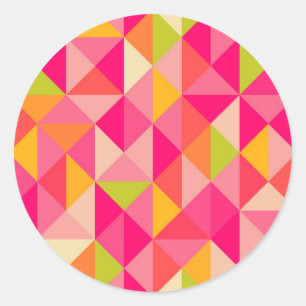 Trianglar, geometriska mönster runt klistermärke