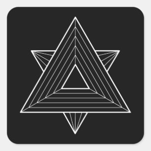 Trianglar, helig geometri fyrkantigt klistermärke