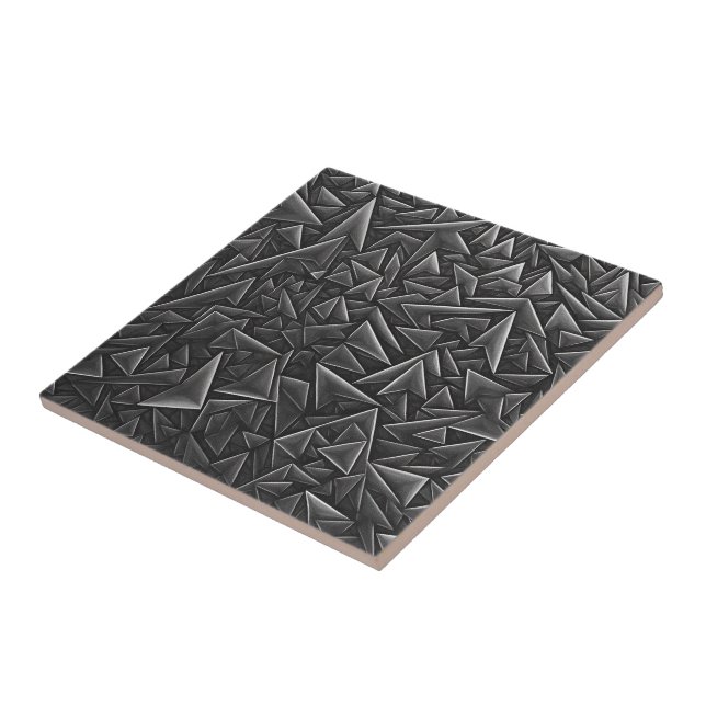 Trianglar i träkol-Grått Kakelplatta (Sidan)