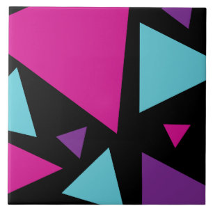 Trianglar inom Rosa, Lila, blått och svart Kakelplatta
