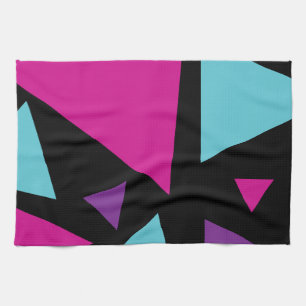 Trianglar inom Rosa, Lila, blått och svart Kökshandduk