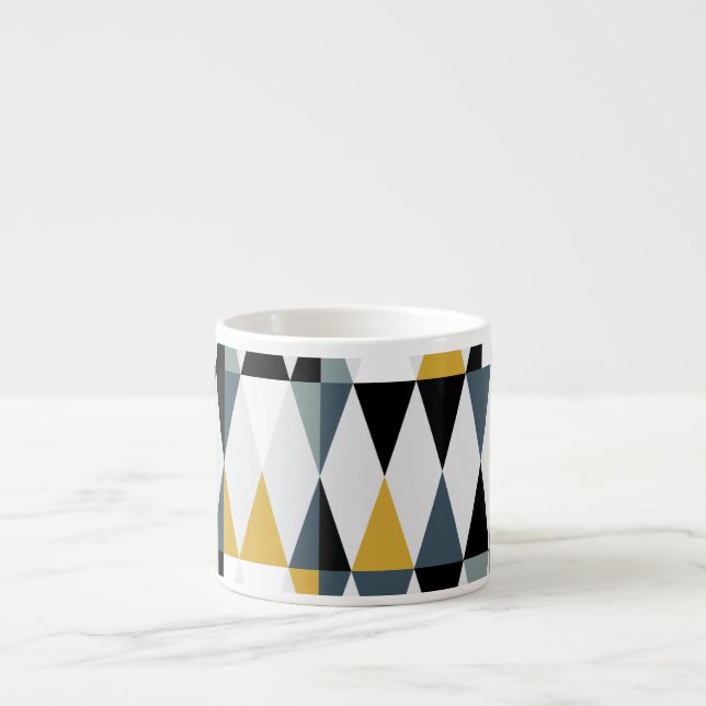 Trianglar: Modern Vintage Geometric Mönster. Espressomugg (Framsidan)