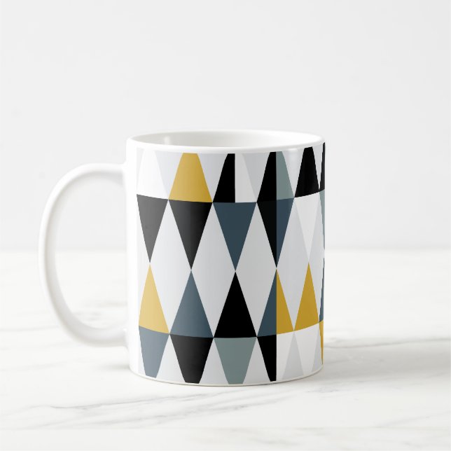 Trianglar: Modern Vintage Geometric Mönster. Kaffemugg (Vänster)