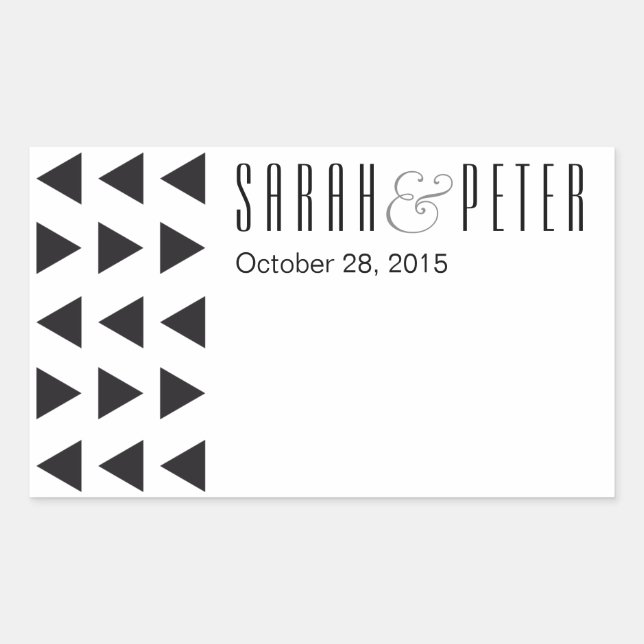 Trianglar moderna personliger rektangulärt klistermärke (Framsida)