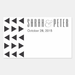 Trianglar moderna personliger rektangulärt klistermärke